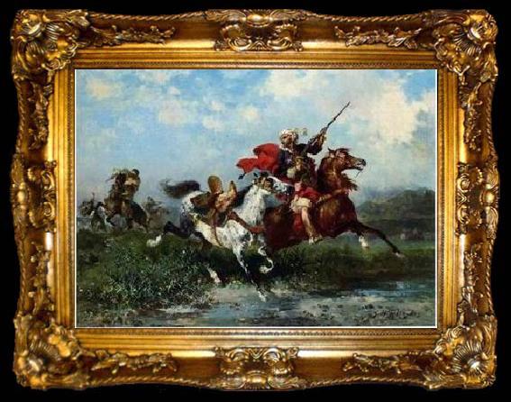 framed  unknow artist Arab or Arabic people and life. Orientalism oil paintings  372, ta009-2